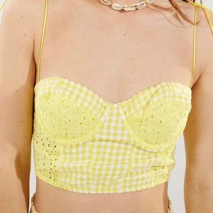 Uo Sweet On You Gingham Bustier Top